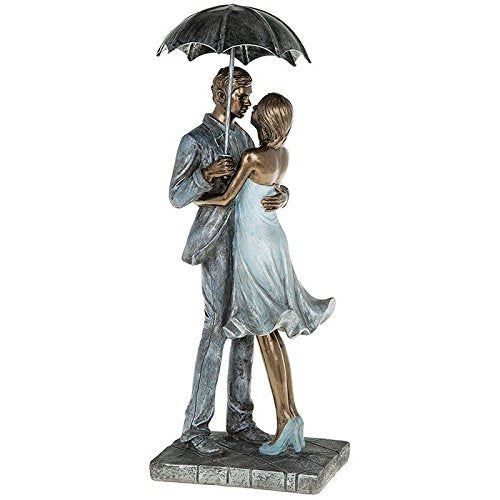1 x RAW Customer Returns Rainy Day Romantic Embrace Figures Sculpture - RRP £26.0