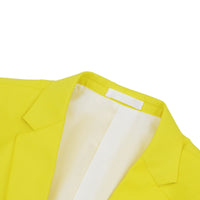 1 x Brand New YOUTHUP Mens Slim Fit Blazer 1 Button Formal Suit Jacket Classic Business Wedding Dress Tuxedo Blazers, Lemon, XXL - RRP £9.98