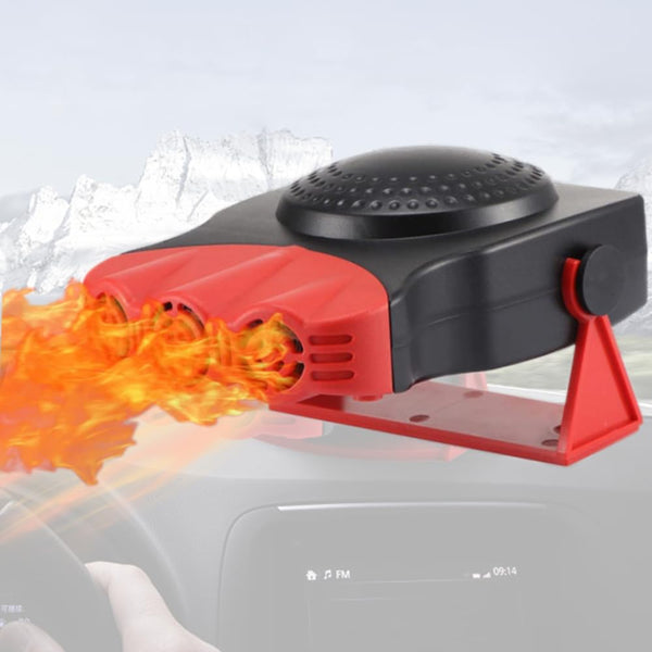 1 x RAW Customer Returns Portable Car Heater 12V - 2 in1 Fast Heating Defroster Defogger Demister, Fast Heating and Cooling Fan for Windscreen, Windshield Car Heater Fan that Plug into Cigarette Lighter with 180 Rotary Base - RRP £22.98