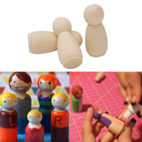 2 x RAW Customer Returns Wooden Peg Dolls Unfinished People,50 Pieces Wooden Decorative DIY Doll People Shapes Nature Wooden for Kids Painting, Craft Art Projects, Peg Game, Decoration Toy,Storage Case in Assorted Sizes - RRP £23.94