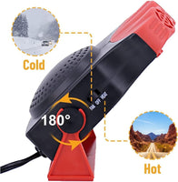 1 x RAW Customer Returns Portable Car Heater 12V - 2 in1 Fast Heating Defroster Defogger Demister, Fast Heating and Cooling Fan for Windscreen, Windshield Car Heater Fan that Plug into Cigarette Lighter with 180 Rotary Base - RRP £22.98