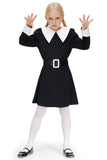 2 x Brand New BesserBay Girl Fancy Black Dress Peter Pan Collar with Belt Long Sleeves Black White 9-10 Years - RRP £33.98