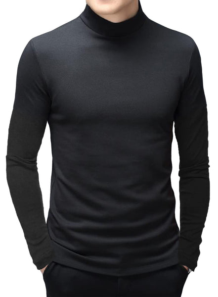 1 x Brand New Mens Mock Turtleneck T Shirts Long Sleeve Pullover Sweat ...