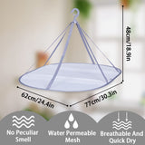 1 x RAW Customer Returns Folding Mesh Clothes Drying Rack, SNOMEL Windproof Sweater Cloth Dryer with Fixing Band, Collapsible Hanging Laundry Rack for Sweater, Outdoor, Indoor, Potable 1, 1 Tier  - RRP £9.99