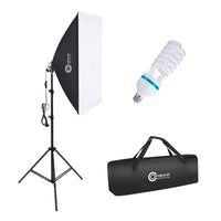 1 x RAW Customer Returns OMBAR Softbox Set Photo Studio 50 x 70 cm, Professional Photography with135 W 5500 K E27 Daylight Lamp and Carry Bag for Studio Portraits, Video Recording, Fashion Photos Set - RRP £30.98
