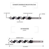 1 x RAW Customer Returns 5 Pcs Long Wood Drill Bits Set, Straight Auger Shank, High Cutting Speeds, Hexagonal Auger Bit 6mm 8mm 10mm 12mm 14mm 230mm for Wood, Block Brick Tile, and Plastic - RRP £19.79