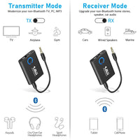 1 x RAW Customer Returns 1Mii ML301 Bluetooth 5.3 Transmitter Receiver, Dual Link Wireless Aux Bluetooth Adapter 3.5mm, aptX Adaptive Low Latency HD Audio Transmitter for TV, Home Stereo, Headphones, Airplane, Boat, Gym - RRP £28.99