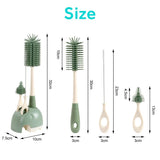 1 x RAW Customer Returns Vicloon Silicone Baby Bottle Brush, 4 in 1 Stand Bottle and Teat Cleaning Brush, Bottle Cleaner Brush for Cleaning Water Bottles Baby Bottles Glass Cup Thermoses Green  - RRP £9.97