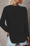 1 x Brand New SMENG Ladies Long Sleeve Tops V Neck Tunic Shirts Loose Curved Hem Blouses for Women Black XL - RRP £24.99