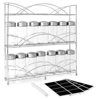 1 x RAW Customer Returns Joejis Free Standing Silver Spice Rack - Ideal for Storing Spices Herbs - RRP £12.98