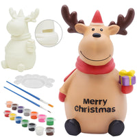 1 x Brand New Vorentxia Money Box Elk Paint Your Own Sets for Kids Decoration Christmas Money Saving Bank Complete Reindeer Painting Kit For Christmas Table Decoration Birthday Gift Craft Sets Creative Hobbies - RRP £9.98