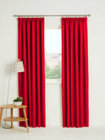 1 x RAW Customer Returns Kinfolk Textile Blackout Thermal Pencil Pleat Tape Top Insulated Pair of Blackout Curtains Including 2 Tiebacks Red, 66 x 72  - RRP £23.99