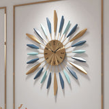 1 x RAW Customer Returns 28 Inch Large Wall Clock Metal Decorative, Mid Century Silent Non-Ticking Big Clocks, Modern Home Decorations for Living Room,Bedroom,Dining Room,Office, 70 cm - RRP £79.99