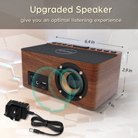 1 x RAW Customer Returns ANJANK Bedside Wooden FM Radio Alarm Clock,10W Super Fast Wireless Charger Station for Iphone Samsung Galaxy,USB Charging Port, 5 Level Digital Dimmable Led Display,Mains Powered with Backup Battery - RRP £34.99