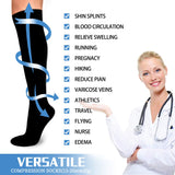 1 x RAW Customer Returns Evolyline 6 Pairs Compression Socks for Women Men, Medical Compression Stockings Knee High for Nurses Running Flying Pregnancy Flight Travel Sports, Fit for Varicose Veins Swollen Ankles 15-20mmHg - RRP £15.99