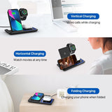 2 x RAW Customer Returns Wireless Charger,Wireless Charger iphone,Apple Watch Charger Stand,3 in 1 Wireless Charging Dock for iPhone 15 14 13 12 11 Pro Max XS XR X 8,Apple Watch 8 7 6 5 4 3 2 SE,AirPods 3 2 Pro Black  - RRP £59.98