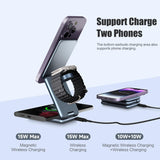 1 x RAW Customer Returns Foldable Wireless Charger for iPhone 15 14 13 12, 3 in 1 Multi Folidng Wireless Charger for Apple Watch8 7 6 5 4 3, AirpodsPro 2 3, Fast 15W Magnetic Portable Charging with Stylish Aluminum Design - RRP £42.99