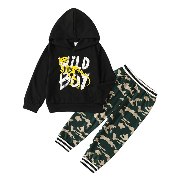 1 x Brand New Borlai Kids Baby Boy Hooded Clothes Set Dinosaur Letter ...
