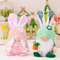 3 x Brand New Dlishka Easter Bunny Plush-Delightful Easter Decorations Featuring A Gnome Design,Unique Easter Decor, For Children,Spring Festive Home D Cor And Auspicious Charm. Knit Pink  - RRP £14.97