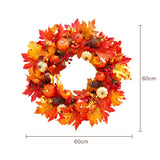 1 x RAW Customer Returns Artificial Autumn Wreath Decorations Front Door with Maple Leaf,Harvest Front Door Wreath with Pumpkin Acorn Berries,Halloween Wreath Outdoor Ornaments for Home Bedroom Wall Party and Thanksgiving - RRP £33.59