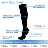 1 x RAW Customer Returns Evolyline 6 Pairs Compression Socks for Women Men, Medical Compression Stockings Knee High for Nurses Running Flying Pregnancy Flight Travel Sports, Fit for Varicose Veins Swollen Ankles 15-20mmHg - RRP £15.99