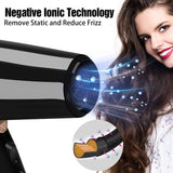 1 x RAW Customer Returns 2200W Professional Hair Dryer CONFU Ionic Hairdryer with Diffuser Fast Drying Powerful Fast Dry Salon Blow Dryers with Nozzle DC Motor, Black - RRP £20.89