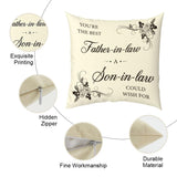 2 x Brand New BOMEON Cushion Cover Son in Law Gifts, Birthday Son in Law Gifts from Mother Father, Son in Law Gifts from Mum Dad, Presents Gifts for Son in Law, Cushion Cover Pillowcase for Son in Law - RRP £15.98