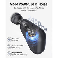 1 x RAW Customer Returns Massage Gun, Bob and Brad Air 2 Massage Gun, Mini Portable Deep Tissue Handheld Percussion Muscle Massage Gun with 12MM Amplitude and Type-C Charging for Muscle Pain Relief Recovery, Great Gift, Black - RRP £89.99
