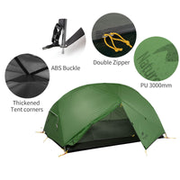 1 x RAW Customer Returns Naturehike Mongar Ultralight 210T Silicone Backpacking Tent 2 Person For Backpacking Cycling Hiking Camping 210T Forest Green  - RRP £135.0