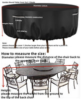 5 x Brand New Outdoor Table Chair Covers Waterproof Round Garden Patio Set Cover Large size UV Resistant Rain Snow Protection for Outdoor Patio Table and Chairs Set Circular, Diam244 70cm Height  - RRP £249.95