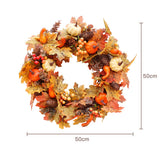 1 x RAW Customer Returns Artificial Autumn Wreath Decorations Front Door with Maple Leaf,Harvest Front Door Wreath with Pumpkin Acorn Berries,Halloween Wreath Outdoor Ornaments for Home Bedroom Wall Party and Thanksgiving - RRP £38.99