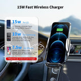 1 x RAW Customer Returns jnerkert Wireless Car Charger Mount 15W qi Smart Sensor Fast Charging Auto Clamping Automatic Sensing clamp Cell Phone Holder Air Vent for Apple iPhone Samsung Huawei Xiaomi LG etc silver QC3.0  - RRP £38.94