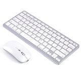 1 x RAW Customer Returns Wireless Keyboard Mouse Combo, Bluetooth Keyboard and Mouse compatible with Apple Macbook iMac iPad and Windows Android Silver-White Rechargeable Keyboard Mouse  - RRP £35.99