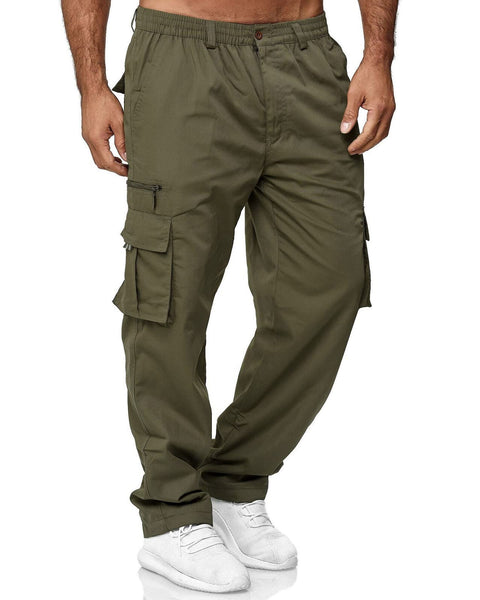 6 x Brand New Hoefirm Men s Cargo Pants Linen Trousers Work Overalls Casual Joggers Sweatpants Cotton Lightweight Loose Straight Multi Pocket ArmyGreen 3XL - RRP £131.88