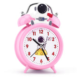 2 x Brand New TCJJ Astronaut Clock for Girls,Non-Ticking Girls Pink Alarm Clock,Silent Bedside Alarm Clock With Night Light,Classic Loud Twin Bell Clock,Suitable for School - RRP £22.44
