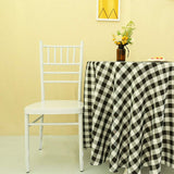 1 x Brand New Zdada Black and White Check Tablecloth Gingham Fabric Checker Table Cloth Linen Polyester Table Cover 180cm Round - RRP £14.96