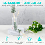 1 x RAW Customer Returns Vicloon Silicone Baby Bottle Brush, 4 in 1 Stand Bottle and Teat Cleaning Brush, Bottle Cleaner Brush for Cleaning Water Bottles Baby Bottles Glass Cup Thermoses Green  - RRP £9.97