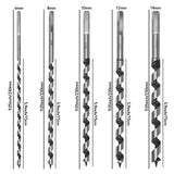 1 x RAW Customer Returns 5 Pcs Long Wood Drill Bits Set, Straight Auger Shank, High Cutting Speeds, Hexagonal Auger Bit 6mm 8mm 10mm 12mm 14mm 230mm for Wood, Block Brick Tile, and Plastic - RRP £19.79