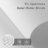 1 x RAW Customer Returns Kokorona Light Filtering Roller Blinds Window Shades, Solar Roller Shades UV Protection Waterproof Fabric, Sheer Blinds for Windows Flame Retardant, Easy Install, White, 102cm 183cm - RRP £32.99