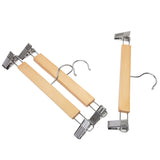 1 x RAW Customer Returns LOHAS Home 10-Pack Natural Wooden Pants Hanger with Clips for Trousers Pants Skirts, 33cm - RRP £17.0