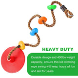 1 x RAW Customer Returns WAREMAID Climbing Rope Tree Swing with Platforms and Disc Swings Seat, Outdoor Backyard Playground Swingset Accessories with 59 Tree Swing Strap and Snap Hooks for Kid, Outside Tree Swing Set - RRP £32.99