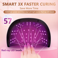 1 x RAW Customer Returns UV LED Nail Lamp, 256W LED UV Lamps for Gel Nails Curing with 4 Timer Settings, Auto Sensor UV Nail Dryer, Touch Screen Gel Nail Lamp, Professional LED Gel Nail Polish Drying Lamp for Home Salon Use - RRP £23.99