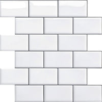 1 x RAW Customer Returns Yoillione 10 Sheets Peel and Stick Wall Tiles Backsplash for Kitchen and Bathroom, 3D Stick on Tiles Metro Subway Tiles Self Adhesive Tile Stickers White - RRP £27.99