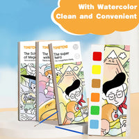 68 x Brand New Vicloon Pocket Watercolor Painting Book, Magic Water Coloring Books, Drawing Doodle Coloring Book, 20 Sheets Watercolor Painting Book with Paint and Brush for Kids and Adults Fairy Tale  - RRP £421.6