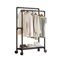 10 x Brand New Clothes Rack, Small Clothes Rail, Double Clothes Rail, Clothes Rail on Wheels, Kids Clothes Rail, Clothes Racks for Hanging Clothes, Portable Clothes Organizer for Bedroom, Living Room, Black - RRP £159.8