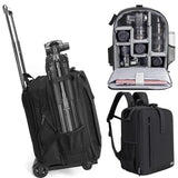 1 x RAW Customer Returns Cwatcun Camera Backpack Trolley Case Bag with Tripod Holder Anti-Theft Waterproof Camera Bag fits 15.6 Laptop for Canon Nikon Sony DSLR SLR Camera for Women Men Photographer 5.0 Black, Large  - RRP £89.99