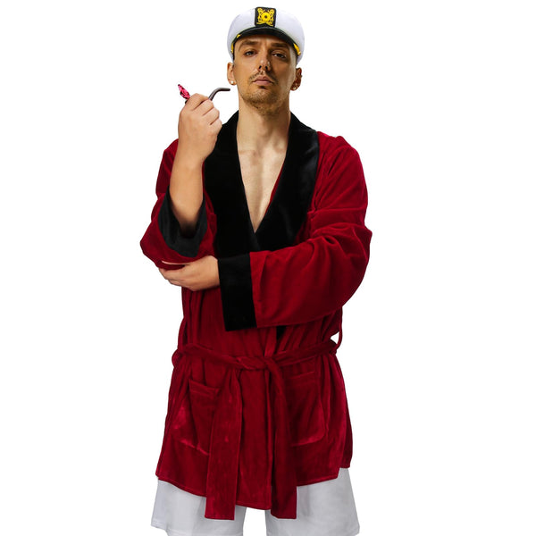 1 x RAW Customer Returns NUWIND Men s Red Velvet Robe Jacket Smoking C ...
