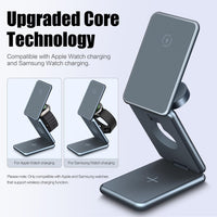 1 x RAW Customer Returns Foldable Wireless Charger for iPhone 15 14 13 12, 3 in 1 Multi Folidng Wireless Charger for Apple Watch8 7 6 5 4 3, AirpodsPro 2 3, Fast 15W Magnetic Portable Charging with Stylish Aluminum Design - RRP £42.99