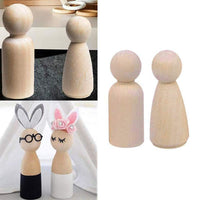 2 x RAW Customer Returns Wooden Peg Dolls Unfinished People,50 Pieces Wooden Decorative DIY Doll People Shapes Nature Wooden for Kids Painting, Craft Art Projects, Peg Game, Decoration Toy,Storage Case in Assorted Sizes - RRP £23.94