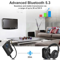 1 x RAW Customer Returns 1Mii ML301 Bluetooth 5.3 Transmitter Receiver, Dual Link Wireless Aux Bluetooth Adapter 3.5mm, aptX Adaptive Low Latency HD Audio Transmitter for TV, Home Stereo, Headphones, Airplane, Boat, Gym - RRP £28.99